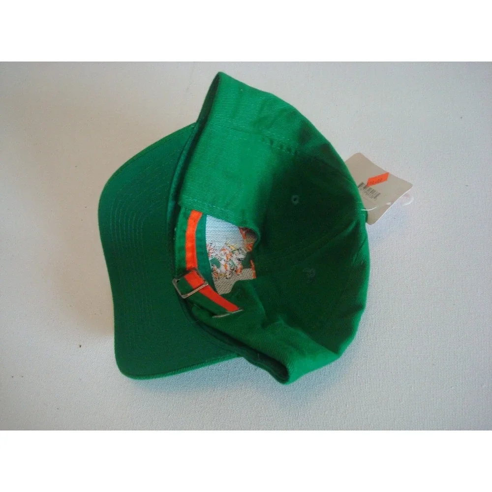 MIAMI HURRICANES BAR SPLIT   90S STRAPBACK BEACH GOLF  HAT CAP VINTAGE D1‎